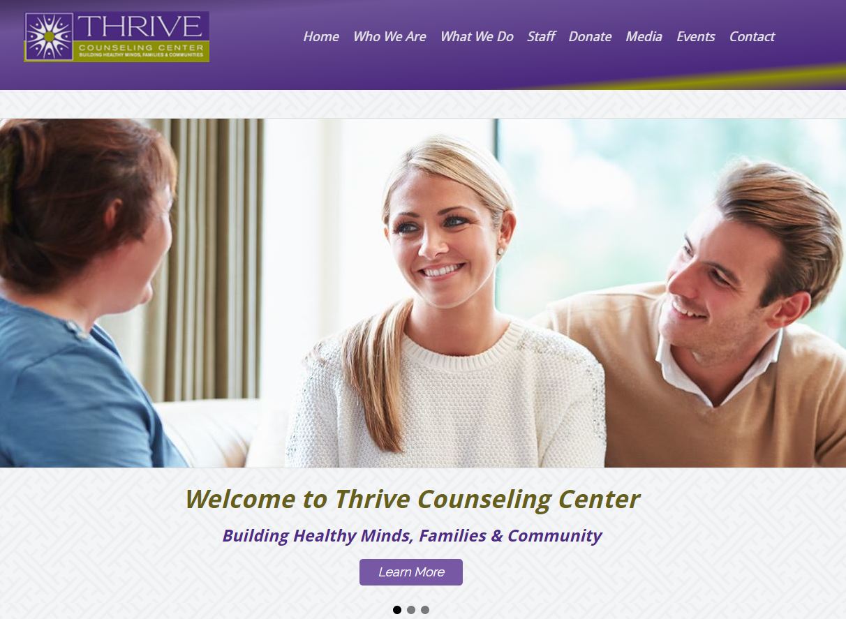 Thrive Counseling Center Website Front Page